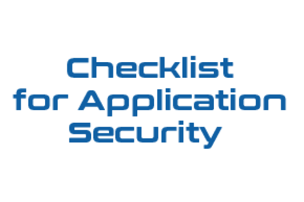 Checklist for Application Security
